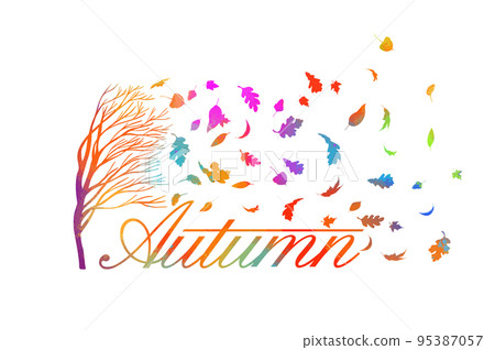 Autumn colorful . Leaves fall off the tree. Sale Background Decorated with leaves for Sale Banner. Vector illustration Autumn colorful . Leaves fall off the tree. Sale Background Decorated with leaves for Sale Banner. Vector illustration 95387057
