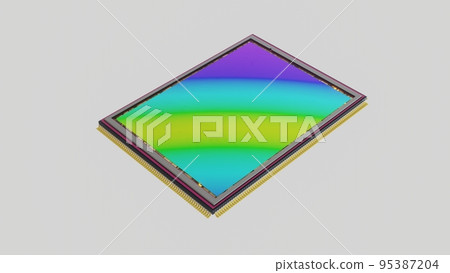 200 megapixel digital camera sensor, 3D rendering, huge modern digital matrix, technology breakthrough for smartphones and mirrorless digital cameras 95387204