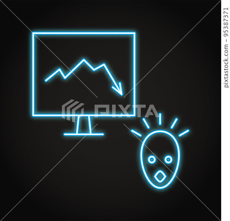 Panic selling neon icon in line style Panic selling neon icon in line style 95387371