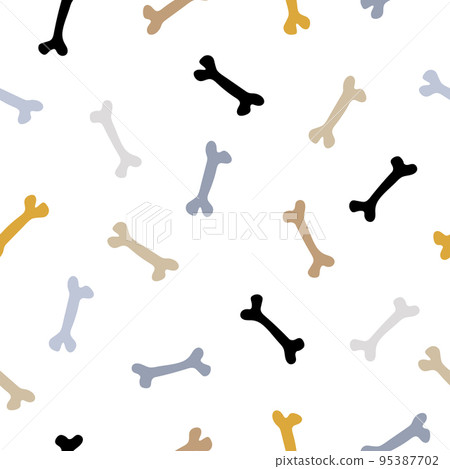 Hand-drawn multi-colored bones on a white background 95387702