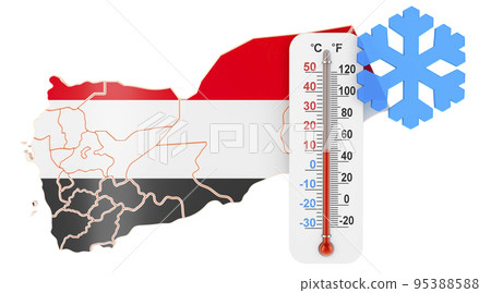 Extreme cold in Yemen concept. 3D rendering Extreme cold in Yemen concept. 3D rendering 95388588