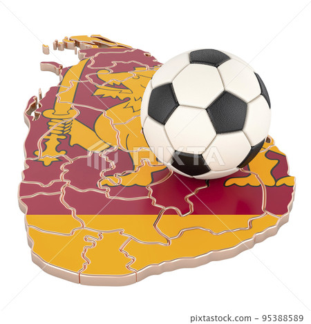 Football ball with map of Sri Lanka concept, 3D rendering Football ball with map of Sri Lanka concept, 3D rendering 95388589