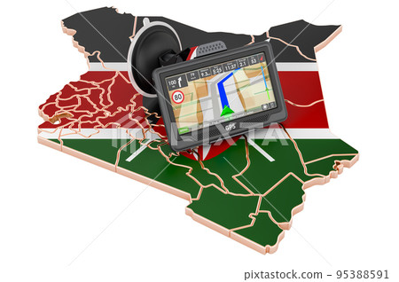 GPS navigation in Kenya, 3D rendering GPS navigation in Kenya, 3D rendering 95388591