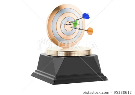 Target with arrows golden award concept. 3D rendering 95388612