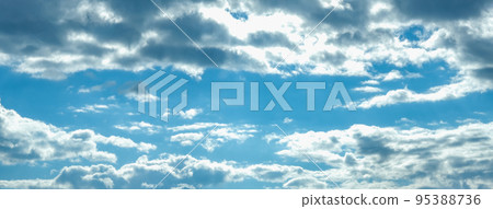 Blue sky with white clouds. Beautiful cloudy sky Blue sky with white clouds. Beautiful cloudy sky 95388736
