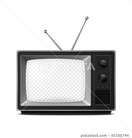 Vector 3d Realistic Retro TV Receiver with Transparent Screen Isolated on White Background. Home Interior Design Concept. Vintage TV Set, Television, Front View Vector 3d Realistic Retro TV Receiver with Transparent Screen Isolated on White Background. Home Interior Design Concept. Vintage TV Set, Television, Front View 95388744