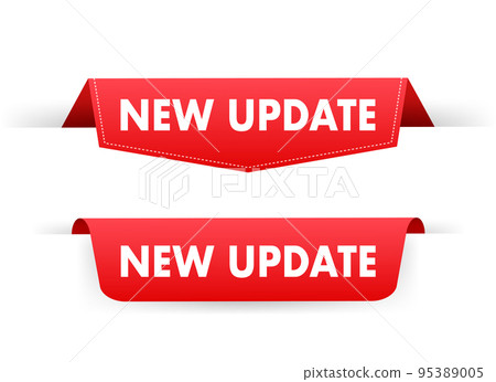 New update Red ribbon, Label Icon Vector Design. Vector illustration. 95389005