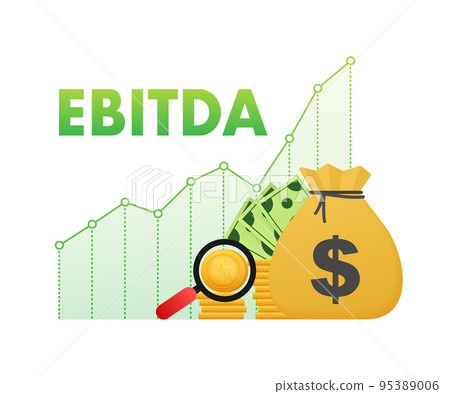 EBITDA - Earnings Before Interest Taxes Depreciation and Amortization icon. Vector stock illustration. 95389006