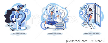 Ladge question mark. Problem and solution concept metaphor. Ask questions. FAQ frequently asked help Ladge question mark. Problem and solution concept metaphor. Ask questions. FAQ frequently asked help 95389230