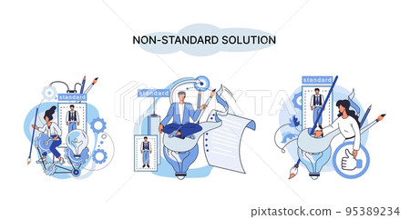 Solution solving problem metaphor, answer to question or creativity idea and innovation help business success 95389234