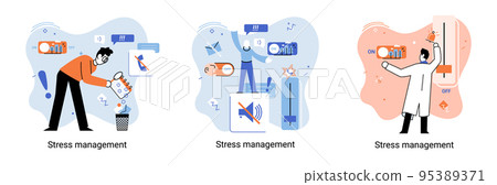 Stress management abstract metaphor, pressure control, depression, emotional tension, mental health 95389371