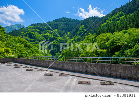 荒川上游,靠近大瀧溫泉路邊站,從停車場望去,清新的綠色風景 荒川上游,靠近大瀧溫泉路邊站,從停車場望去,清新的綠色風景 95391931