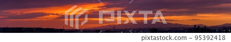 Panoramic view of Mt. Rokko and the city at sunset @ Osaka Panoramic view of Mt. Rokko and the city at sunset @ Osaka 95392418