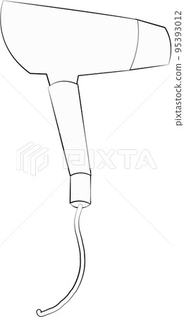 吹風機線描筆繪畫風格單色 95393012