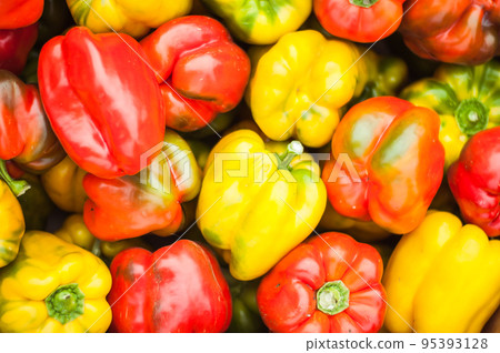 selected sweet peppers on the market 95393128