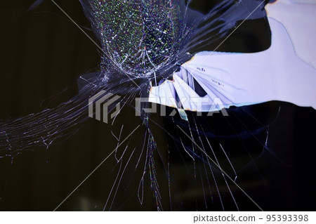 Broken LCD TV monitor 95393398