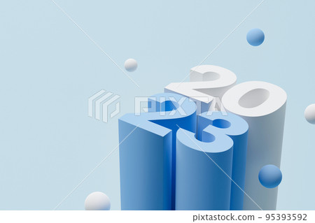 Happy new year 2023. New year resolution 2023. 3d render illustration Happy new year 2023. New year resolution 2023. 3d render illustration 95393592
