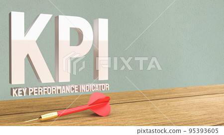 The kpi and red dart for business concept 3d rendering The kpi and red dart for business concept 3d rendering 95393605