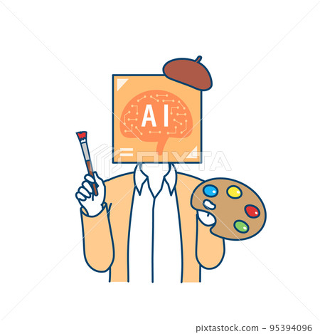 Anthropomorphic image illustration that AI automatically creates illustrations 95394096