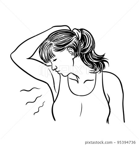 Terrible smell armpit concept draw vector 95394736