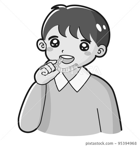 兒童正畸用喉舌圖解(黑白) 兒童正畸用喉舌圖解(黑白) 95394968