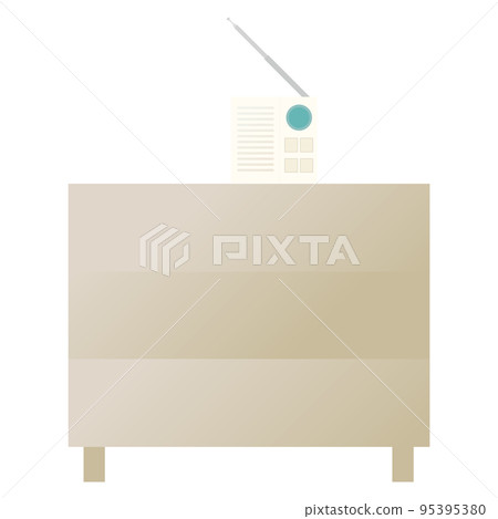 Illustration of a door-to-door receiver placed on a shelf 95395380