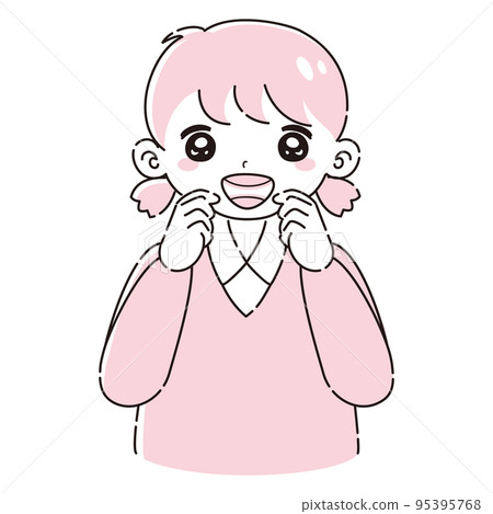 Illustration of a child wearing an orthodontic mouthpiece Illustration of a child wearing an orthodontic mouthpiece 95395768