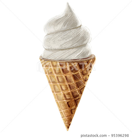 Illustration of milk vanilla ice cream in crispy corn 95396298