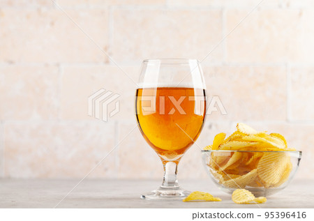 Beer glass and snack Beer glass and snack 95396416