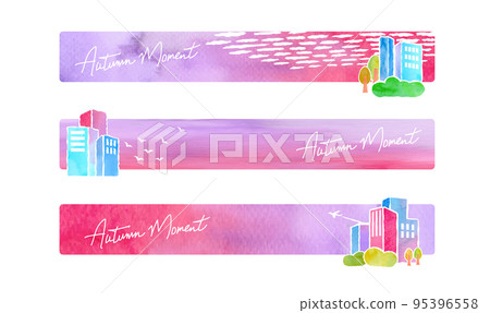 Autumn dusk city landscape transparent watercolor image title header Autumn dusk city landscape transparent watercolor image title header 95396558