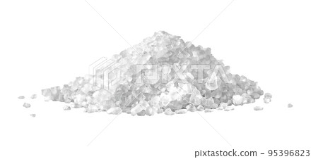 A heap of sea salt on white 95396823