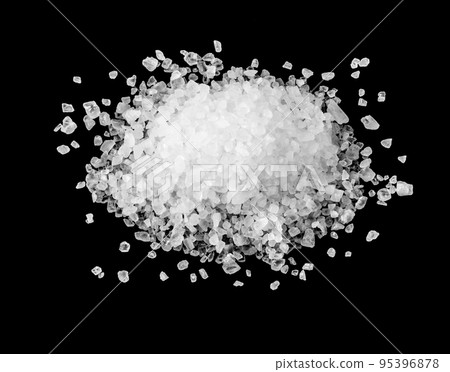 A heap of sea salt on black 95396878