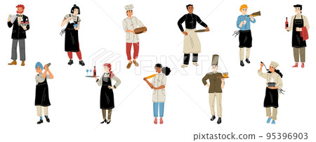 Restaurant staff, employees chef, waiter, baker 95396903
