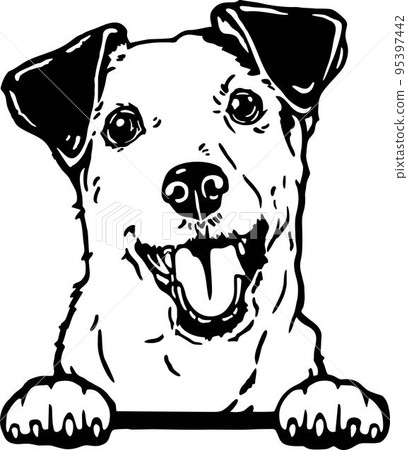 Jack Russell Terrier - Funny Dog, Vector File, Cut Stencil for Tshirt 95397442