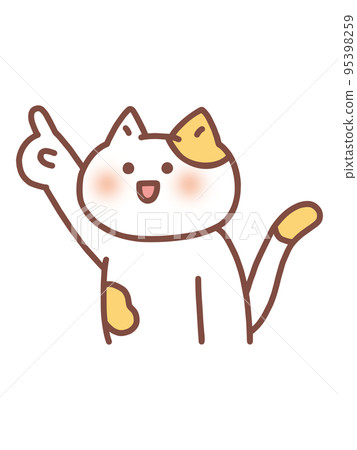 可愛的貓指點 95398259