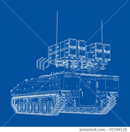 Military track missle system. Vector 95399128