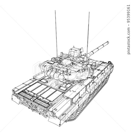 Tank. Vector rendering of 3d 95399161