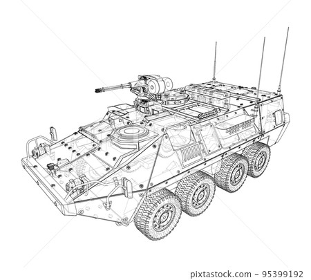 Armored personnel carrier. Vector 95399192