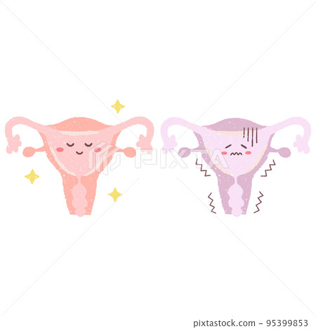 手繪健康子宮和不健康子宮 95399853