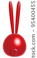 兔子雕像_back view_balloon red 95400455