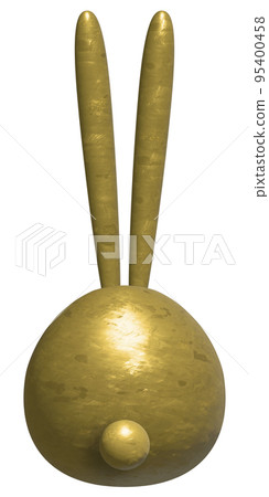 Rabbit figurine _ back view _ red gold Rabbit figurine _ back view _ red gold 95400458