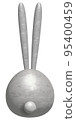 兔子雕像_back view_silver 95400459