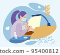 vector isolated illustration. Beauty salon procedure flat characters on cartoon background. 95400812