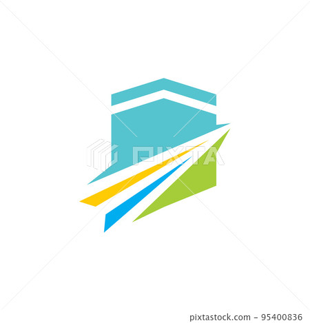 Ka'bah Islamic Hajj logo design 95400836