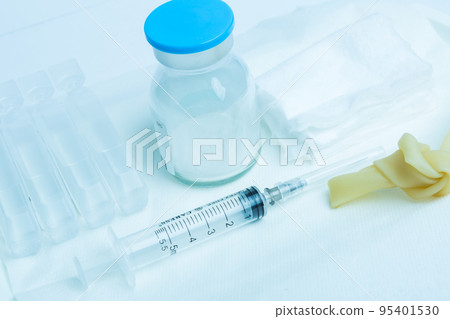 Syringe, medical injection and pills kit. Medicine plastic vaccination equipment with needle. Nurse or doctor. Liquid drug or narcotic. Health care in hospital.(Toned) Syringe, medical injection and pills kit. Medicine plastic vaccination equipment with needle. Nurse or doctor. Liquid drug or narcotic. Health care in hospital.(Toned) 95401530