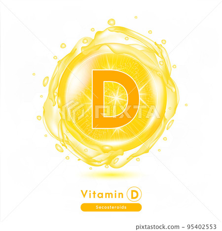Vitamin D Orange shining pill capsule. Vitamin complex with Chemical formula. Meds for health ads. Beauty treatment nutrition skin care design. Vitamin D Orange shining pill capsule. Vitamin complex with Chemical formula. Meds for health ads. Beauty treatment nutrition skin care design. 95402553