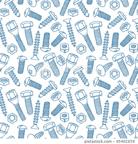 seamless pattern with sketch screws seamless pattern with sketch screws 95402859