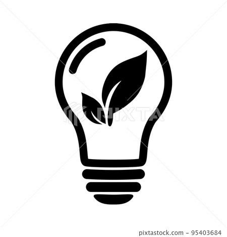 Ecological energy icon, plant in the bulb in flat Ecological energy icon, plant in the bulb in flat 95403684