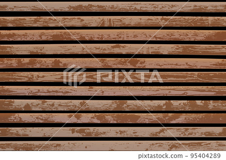 Horizontal pattern of thin wooden textured lamellas with timber print 95404289