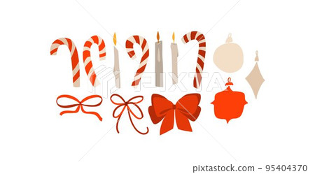 Hand drawn vector abstract graphic Merry Christmas and Happy new year clipart illustrations of cute xmas candy cane collection set isolated.Merry Christmas floral design background.Winter holiday art. Hand drawn vector abstract graphic Merry Christmas and Happy new year clipart illustrations of cute xmas candy cane collection set isolated.Merry Christmas floral design background.Winter holiday art. 95404370
